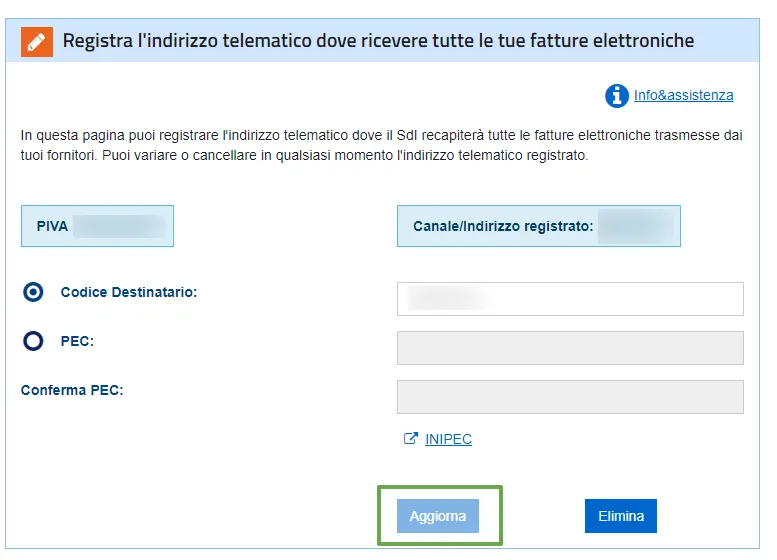 Form registrazione